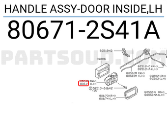 Nissan 806712S41A HANDLE ASSY-DOOR INSIDE,LH