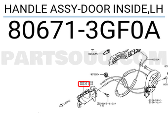 Nissan 806713GF0A HANDLE ASSY-DOOR INSIDE,LH