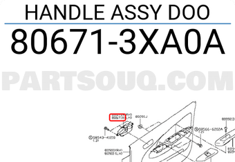 Nissan 806713XA0A HANDLE ASSY DOO