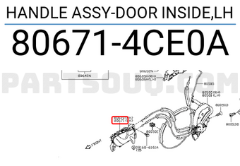 Nissan 806714CE0A HANDLE ASSY-DOOR INSIDE,LH