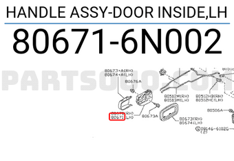 Nissan 806716N002 HANDLE ASSY-DOOR INSIDE,LH