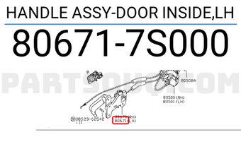 Nissan 806717S000 HANDLE ASSY-DOOR INSIDE,LH