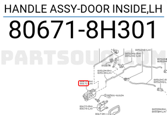 Nissan 806718H301 HANDLE ASSY-DOOR INSIDE,LH