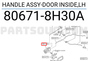 Nissan 806718H30A HANDLE ASSY-DOOR INSIDE,LH