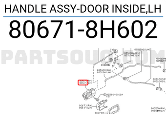 Nissan 806718H602 HANDLE ASSY-DOOR INSIDE,LH