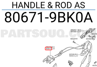 Nissan 806719BK0A HANDLE & ROD AS