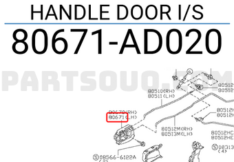 Nissan 80671AD020 HANDLE DOOR I/S