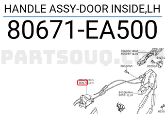 Nissan 80671EA500 HANDLE ASSY-DOOR INSIDE,LH