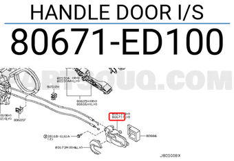 Nissan 80671ED100 HANDLE DOOR I/S