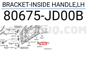 Nissan 80675JD00B BRACKET-INSIDE HANDLE,LH