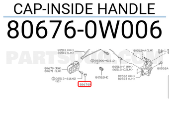 Nissan 806760W006 CAP-INSIDE HANDLE