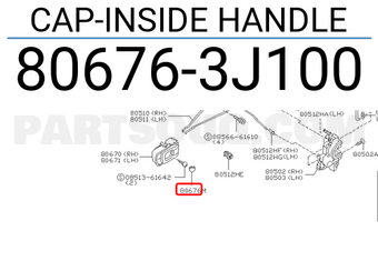 Nissan 806763J100 CAP-INSIDE HANDLE