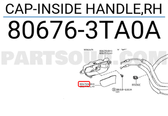 Nissan 806763TA0A CAP-INSIDE HANDLE,RH