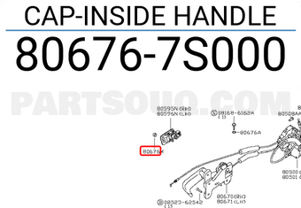 Nissan 806767S000 CAP-INSIDE HANDLE