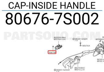 Nissan 806767S002 CAP-INSIDE HANDLE