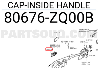 Nissan 80676ZQ00B CAP-INSIDE HANDLE