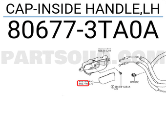 Nissan 806773TA0A CAP-INSIDE HANDLE,LH