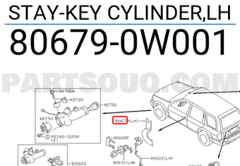 Nissan 806790W001 STAY-KEY CYLINDER,LH