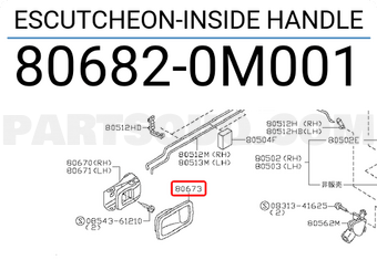 Nissan 806820M001 ESCUTCHEON-INSIDE HANDLE
