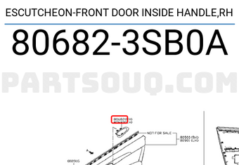 Nissan 806823SB0A ESCUTCHEON-FRONT DOOR INSIDE HANDLE,RH
