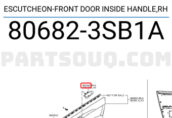 Nissan 806823SB1A ESCUTCHEON-FRONT DOOR INSIDE HANDLE,RH