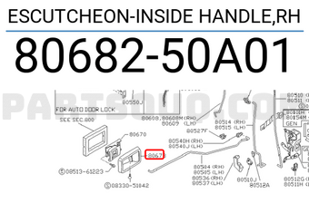 Nissan 8068250A01 ESCUTCHEON-INSIDE HANDLE,RH