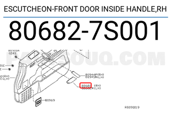 Nissan 806827S001 ESCUTCHEON-FRONT DOOR INSIDE HANDLE,RH