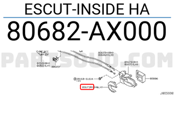 Nissan 80682AX000 ESCUT-INSIDE HA