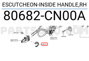 Nissan 80682CN00A ESCUTCHEON-INSIDE HANDLE,RH