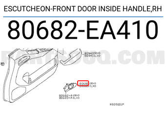 Nissan 80682EA410 ESCUTCHEON-FRONT DOOR INSIDE HANDLE,RH