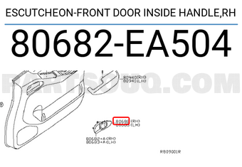 Nissan 80682EA504 ESCUTCHEON-FRONT DOOR INSIDE HANDLE,RH