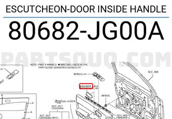 Nissan 80682JG00A ESCUTCHEON-DOOR INSIDE HANDLE