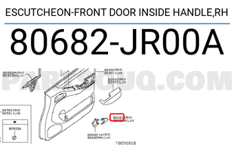 Nissan 80682JR00A ESCUTCHEON-FRONT DOOR INSIDE HANDLE,RH