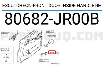 Nissan 80682JR00B ESCUTCHEON-FRONT DOOR INSIDE HANDLE,RH