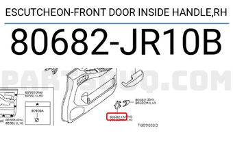 Nissan 80682JR10B ESCUTCHEON-FRONT DOOR INSIDE HANDLE,RH