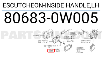 Nissan 806830W005 ESCUTCHEON-INSIDE HANDLE,LH