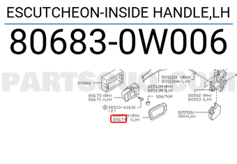 Nissan 806830W006 ESCUTCHEON-INSIDE HANDLE,LH