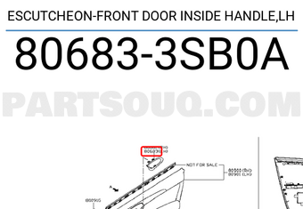 Nissan 806833SB0A ESCUTCHEON-FRONT DOOR INSIDE HANDLE,LH