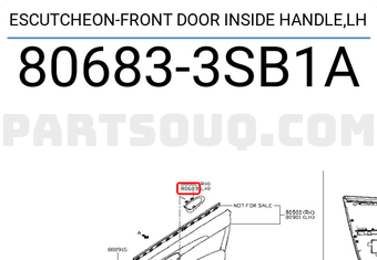 Nissan 806833SB1A ESCUTCHEON-FRONT DOOR INSIDE HANDLE,LH