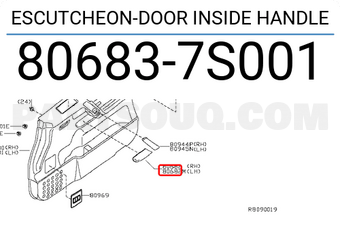 Nissan 806837S001 ESCUTCHEON-DOOR INSIDE HANDLE