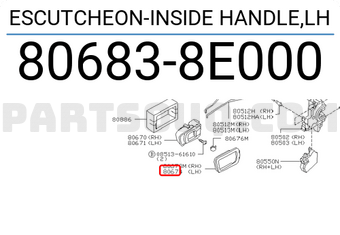 Nissan 806838E000 ESCUTCHEON-INSIDE HANDLE,LH