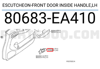Nissan 80683EA410 ESCUTCHEON-FRONT DOOR INSIDE HANDLE,LH