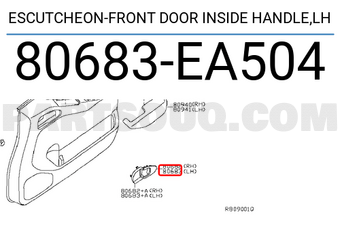 Nissan 80683EA504 ESCUTCHEON-FRONT DOOR INSIDE HANDLE,LH
