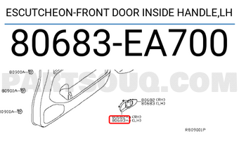Nissan 80683EA700 ESCUTCHEON-FRONT DOOR INSIDE HANDLE,LH