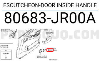 Nissan 80683JR00A ESCUTCHEON-DOOR INSIDE HANDLE