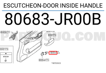 Nissan 80683JR00B ESCUTCHEON-DOOR INSIDE HANDLE