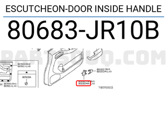 Nissan 80683JR10B ESCUTCHEON-DOOR INSIDE HANDLE