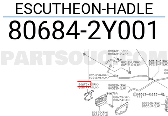 Nissan 806842Y001 ESCUTHEON-HADLE