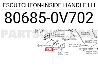 Nissan 806850V702 ESCUTCHEON-INSIDE HANDLE,LH