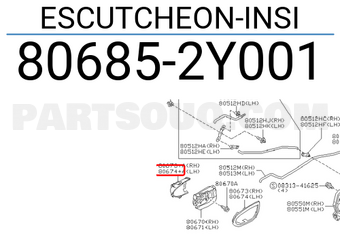 Nissan 806852Y001 ESCUTCHEON-INSI